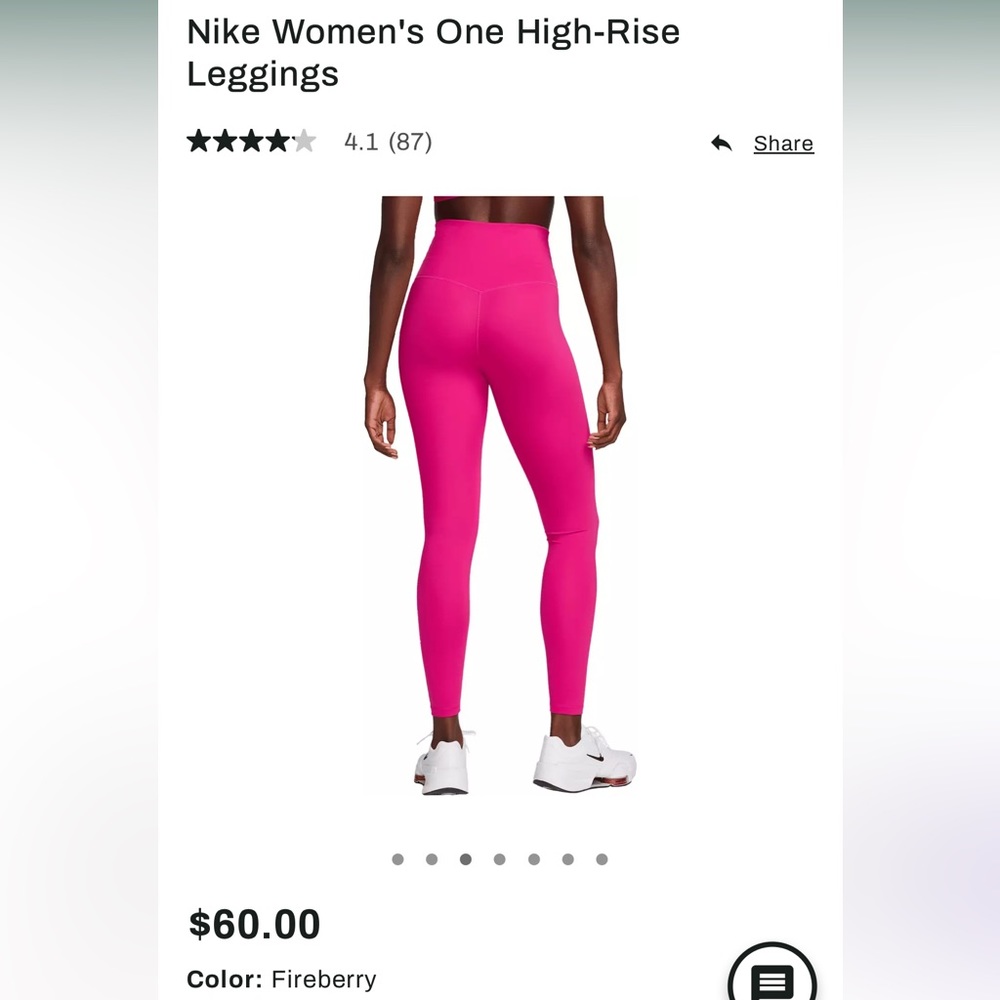 Hot Pink Nike Leggings Sz Medium